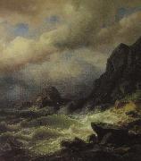 Friedrich Stahl Sturm an der Kuste Spain oil painting artist